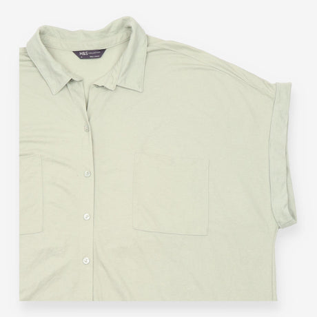 Oversized Shirt Apple Green Short Sleeve