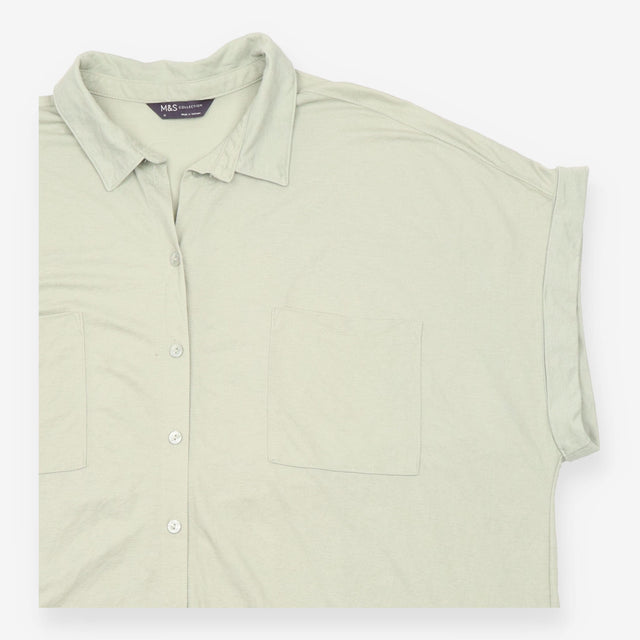 Oversized Shirt Apple Green Short Sleeve