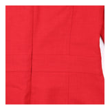 Red Tailored Short Sleeve Shift Dress