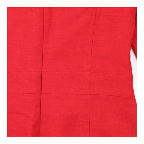 Red Tailored Short Sleeve Shift Dress
