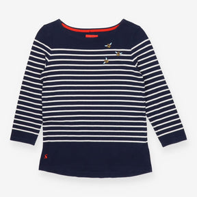 Harbour Cream & Navy Long Sleeve Breton Top – Boat