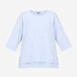 Top Oversized Stepped Hem Light Blue
