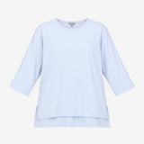 Top Oversized Stepped Hem Light Blue