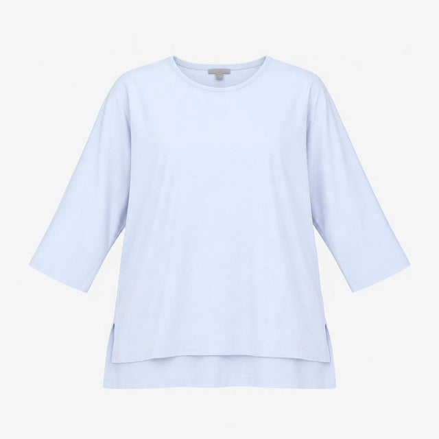Top Oversized Stepped Hem Light Blue