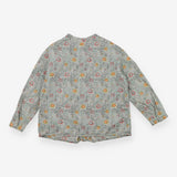 Tunic Button Blue Peacock Print