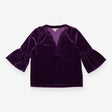 Blouse purple velour with bell sleeves