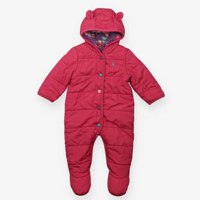Pink Pramsuit with coloured buttons and floral lin