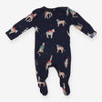 Sleepsuit navy with chilly animals