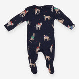 Sleepsuit navy with chilly animals