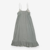 Strappy Green double gauze Cotton  Dress - Midi