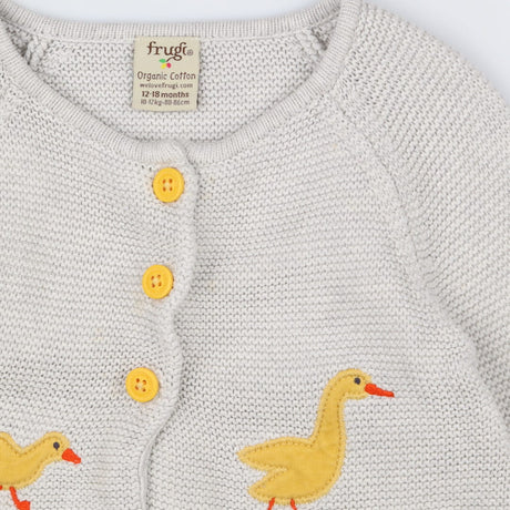 Cardigan grey duck applique 