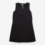 School Pinafore Dress Grey with Flower Zip