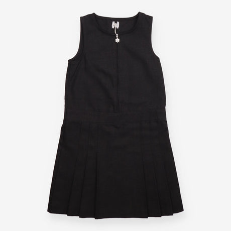 School Pinafore Dress Grey with Flower Zip