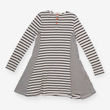 Black and White Striped Jersey Dress