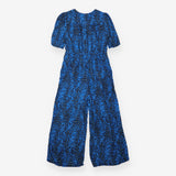 Jumpsuit Animal Print Short Sleeve Blue