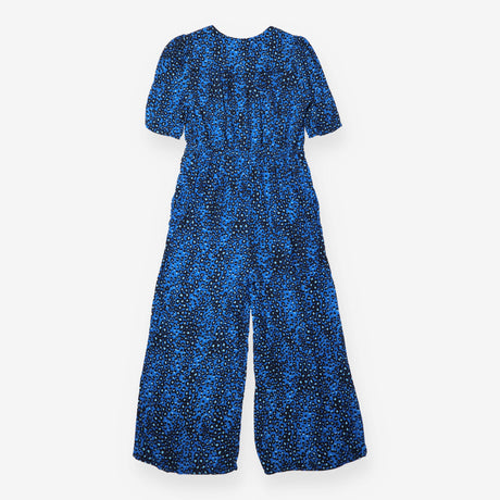 Jumpsuit Animal Print Short Sleeve Blue