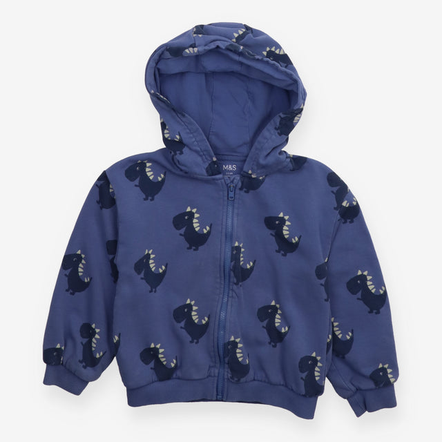 Blue Dinosaur Zip Hoodie
