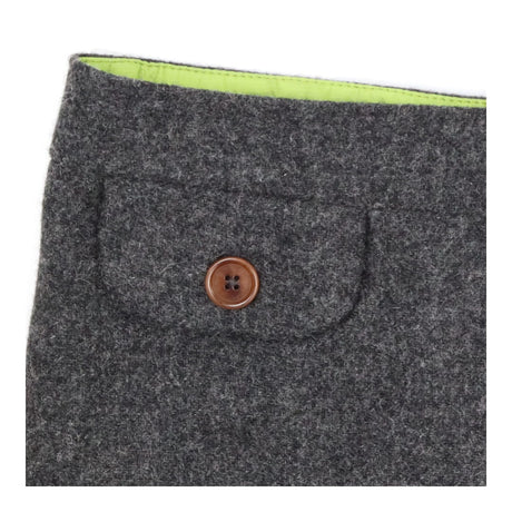 Grey 100% Wool Tailored Mini Skirt 