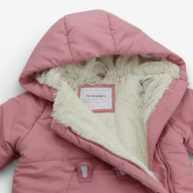 Coat Pink Fleece Lined Bunny Pocket