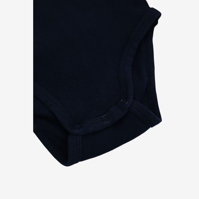 Bodysuit Long Sleeve Navy Ribbed