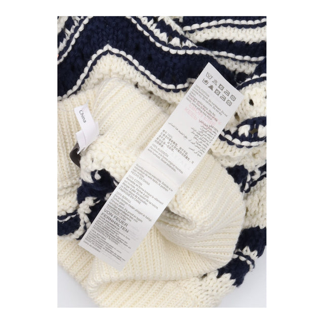 Knit Shorts Ivory Navy Wavy Stripe Cotton