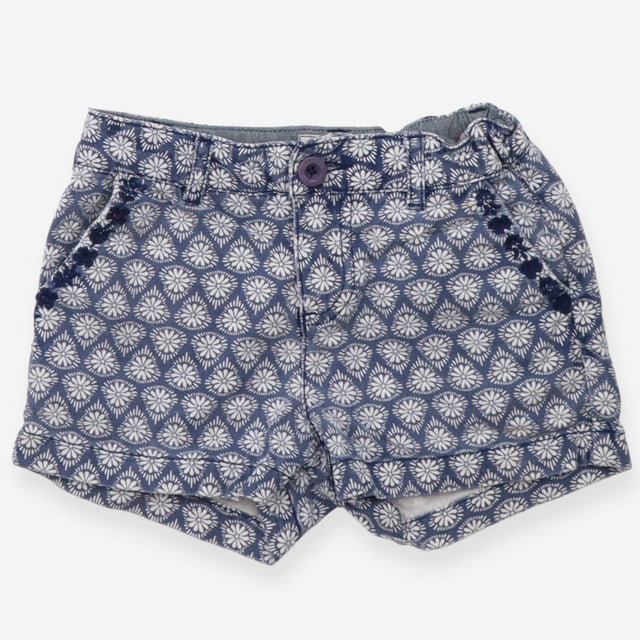 Denim shorts white floral
