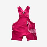 Pink Shortie Flamingo Dungarees