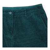 Green Corduroy Wide Leg High Waist Trousers