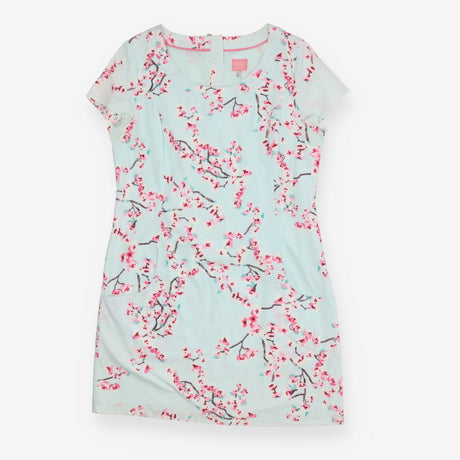 Blue Cherry Blossom Elise Midi Dress – Zip Back, D