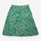 Green Cream Paisley Printed Tiered Maxi Skirt