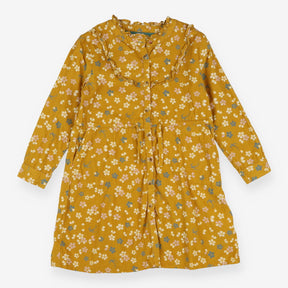 Dress mustard floral button down