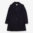 Coat Navy Wool Blend Tailored Longline