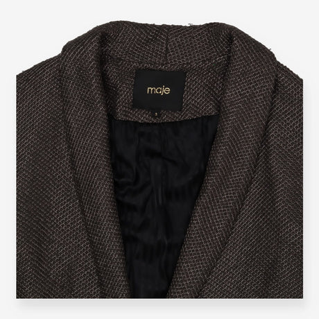 Blazer Textured Grey Open Front Jacket