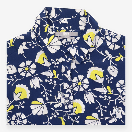Shirt Dress Navy Floral Print Long Sleeve Belted
