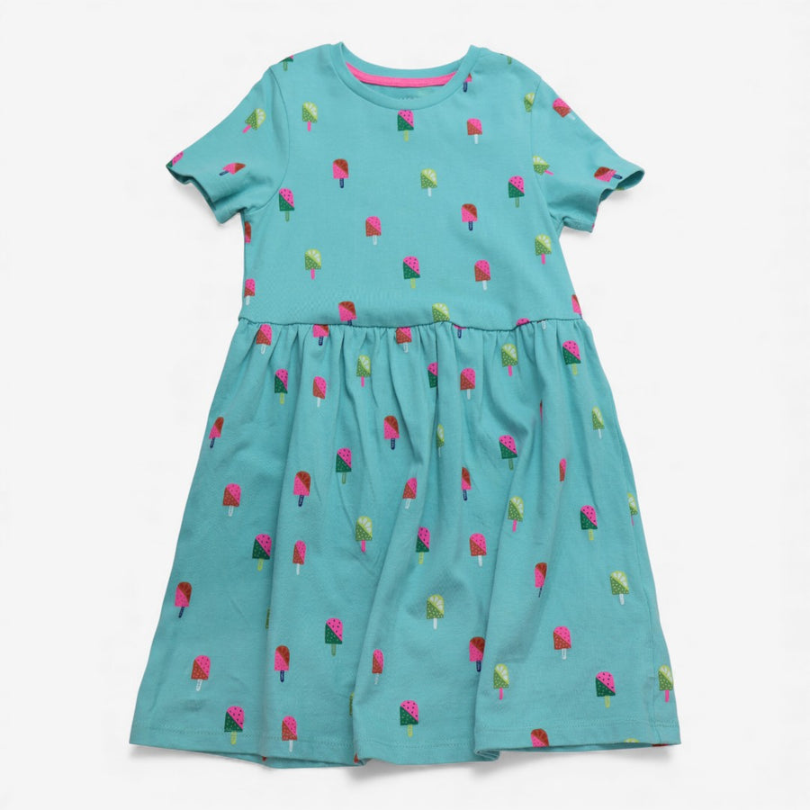 Dress jersey SS ice lollies aqua