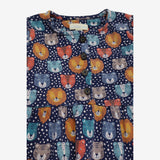 Dress Navy big cat faces 