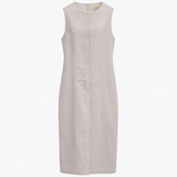 Organic Cotton Pinstripe Sleeveless Midi Dress