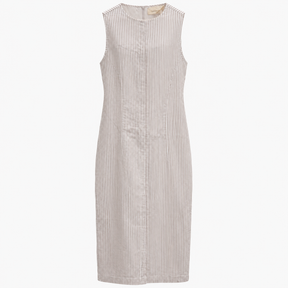 Organic Cotton Pinstripe Sleeveless Midi Dress