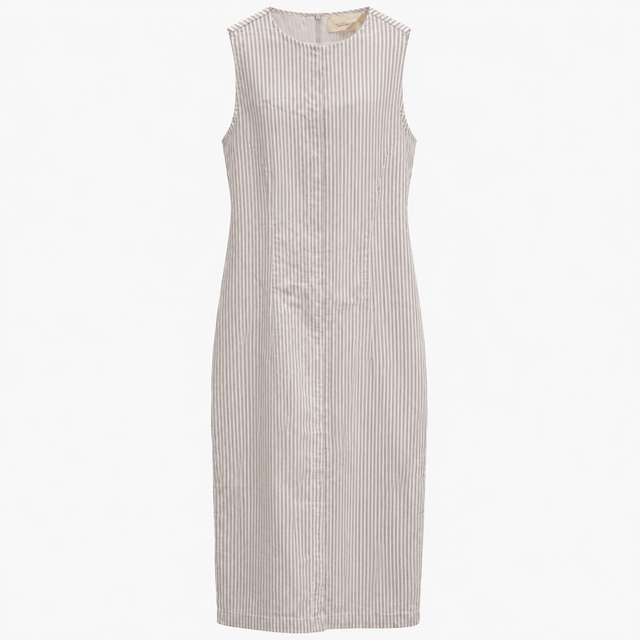 Organic Cotton Pinstripe Sleeveless Midi Dress