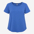 Top Polka Dot Short Sleeve Viscose Blouse Blue spo