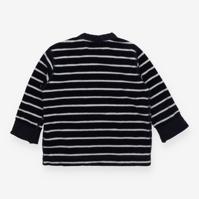 T-Shirt Long Sleeve Velour Navy Striped