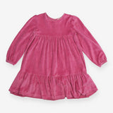 Dress Long Sleeve Velour Pink