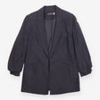 Blazer Grey Relaxed Ruched Sleeve Tailored Jacket