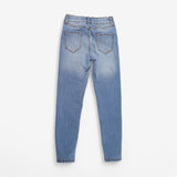 Jeans Light Denim Pink Stitching in Waist
