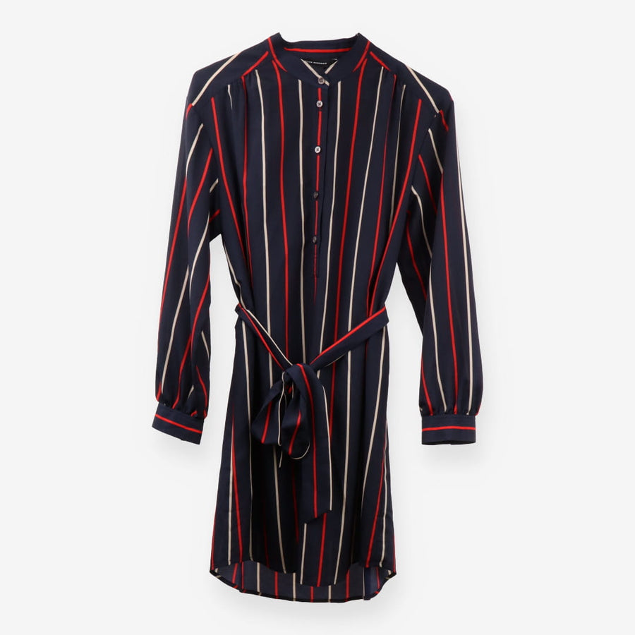 Red & Black Buffalo Check Dress tiered Midi Casual