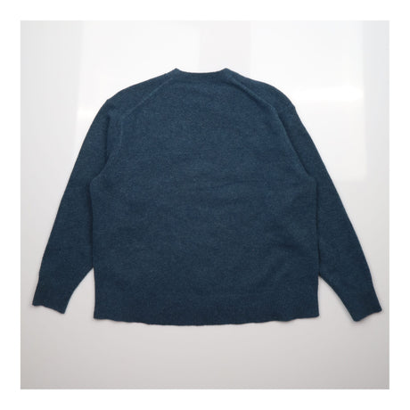 Jumper Blue Wool Blend Oversized Crew Neck