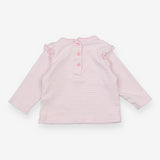 T-Shirt Pink Stripe with Frilly Shoulders