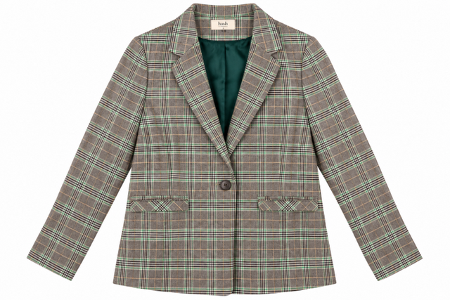 Blazer Grey Green Prince of Wales Check Tailored