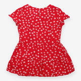 Red Floral Tiered Short Sleeve Nursing M