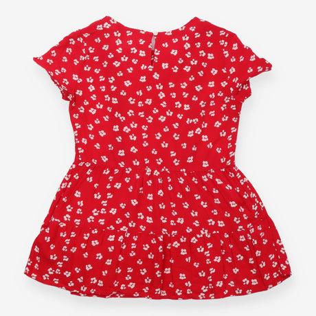 Red Floral Tiered Short Sleeve Nursing M